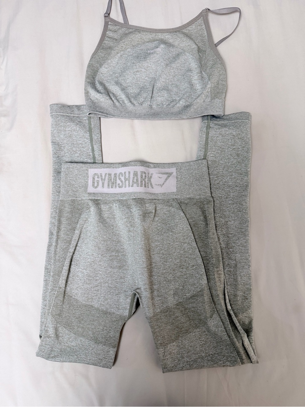 Gymshark Kids Light Grey Seamless Active Leggings Set